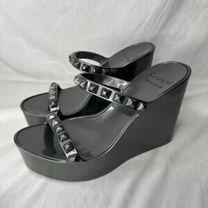 Carmen Sol Tonino Jelly Wedge Size 39 (US 8.5) Gunmetal Gray Lightly Used
